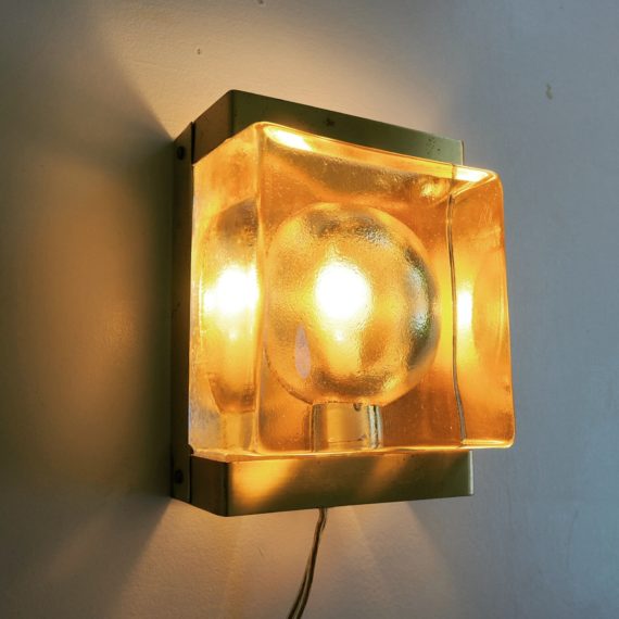 VITRIKA Wandlamp - brass en dik glas - 16,5x12x9 cm - sold