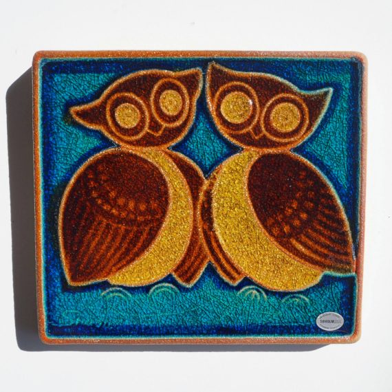 Danish Søholm ceramic Wall plaque - Uilen - 24x21x2,5cm - sold