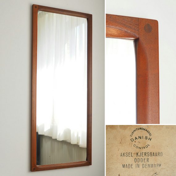 60’s teak Spiegel Passpiegel Deens design – Aksel Kjersgaard – 44x105 cm – Teak Danish Mirror – sold