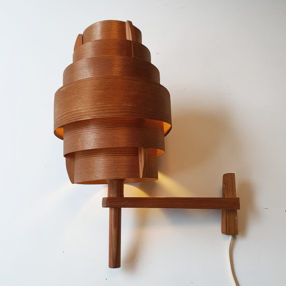 60's Hans Agne Jakobsson Plywood Wandlamp - Vintage Swedish design - sold