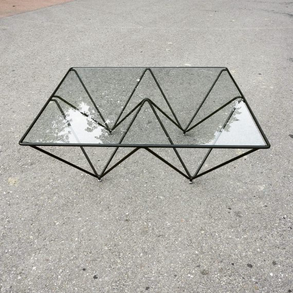 Paolo Piva style 'Alanda' Salontafel - gehard glas, een klein chipje - 100x100x36cm - sold