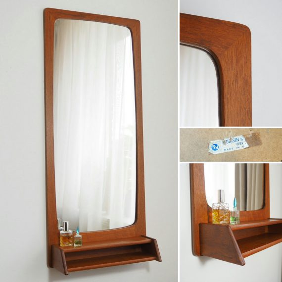 60's teak Spiegel - Danish design Pedersen & Hansen Mirror - 83x36cm - sold