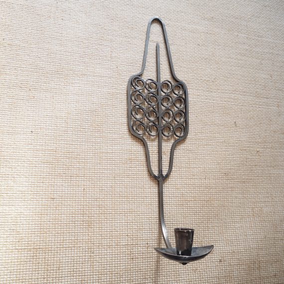 Vintage design Wand Kandelaar - T. Grimstad Norway - metal wall Candle Holder - H46cm B12cm - € 55