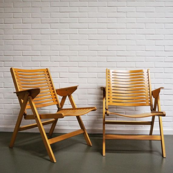 Set REX vouwstoelen / folding chairs by Niko Kralj, 1960s - in goede vintage staat - B58xD60xH75cm - Setprijs € 550