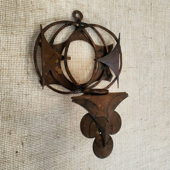 Henrik Horst Wandkandelaar Deens design - Danish Brutalist Wall Sculpture / Candle Holder - 38x27x10cm - € 65