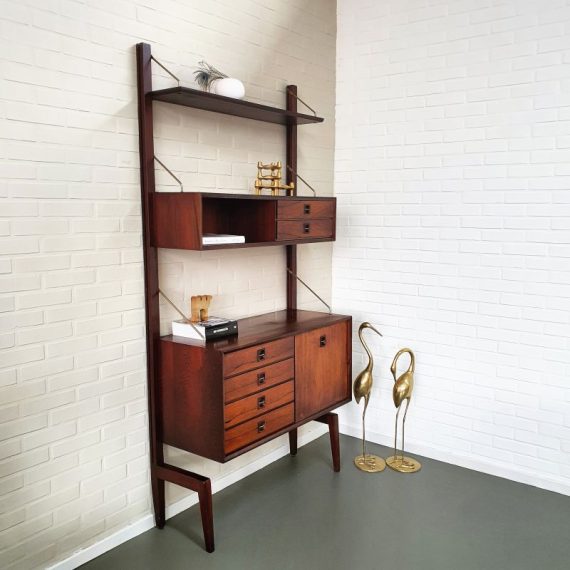 Wandsysteem Kast (verstelbaar) in prachtig palissander door Louis van Teeffelen voor ws Topform, jaren 60 - H200xB96xD40cm - Zeldzaam en in goede vintage staat, zeer hoge, zware kwaliteit - sold