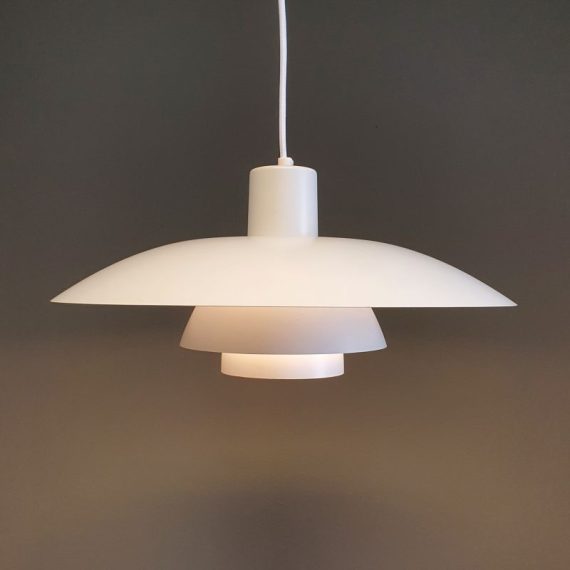Vintage PH 4/3 Hanglamp, Poul Henningsen voor Louis Poulsen - Ø40cm off white, geheel origineel met oranje bovenplaatje, geen onderplaatje - in goede vintage staat, 1 heel klein deukje - € 330