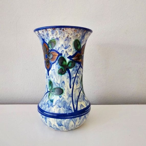 Vintage Bloemenvaas Made in Sweden LE - Floral Swedish Pottery Vase - H20cm Ø12,5cm - in prima staat - € 20