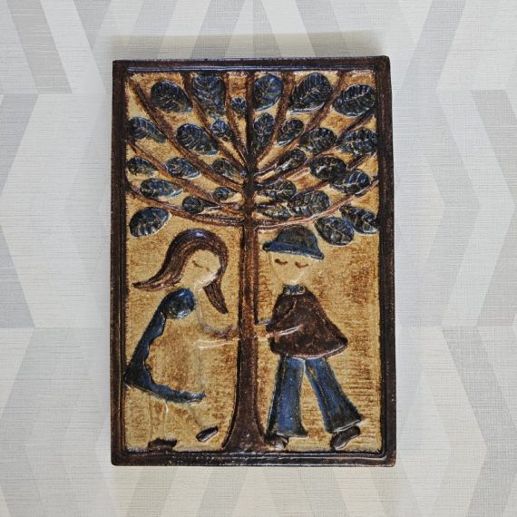 Vintage Wandreliëf Plaquaat ontworpen door Joseph Simon voor Søholm Keramiek Denemarken - gemerkt - 35x24x3cm - gaaf - € 115