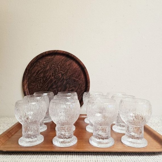 12 Vintage Iittala Kekkerit Rode Wijn Glazen van Timo Sarpaneva - H12.5cm Ø8 cm, 28 cl - in zeer goede staat en mooi stabiel 'roemer' model - per stuk € 37,50