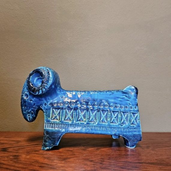Zeldzame Ram van Aldo Londi voor Bitossi, Italy jaren 50 - Rimini Blu Series Ceramic - 18x12x7cm - in goede vintage staat met zeer lichte leeftijdssporen - resten van sticker onderop - € 195