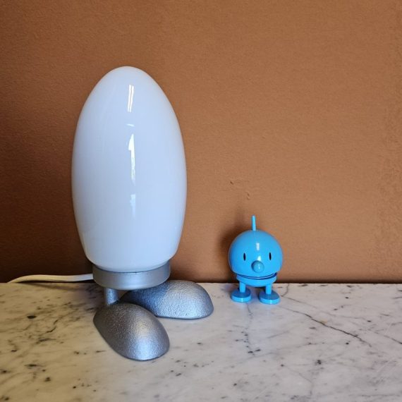 Vintage IKEA Fjorton dino-ei Lamp Tafellamp op voetjes, Design Tatsuo Konno, Jr 90 - in zeer goede staat - H21cm - € 58