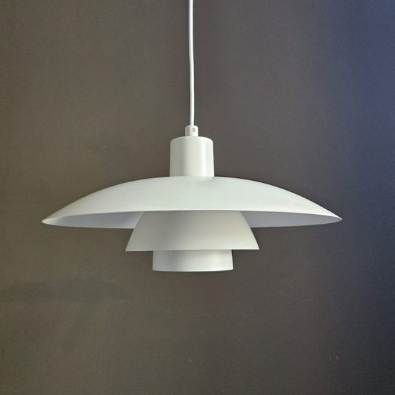 Vintage PH 4/3 Hanglamp, Poul Henningsen voor Louis Poulsen - Ø40cm wit/off white - inclusief oranje onderplaatje - in zeer goede vintage staat en ophangklaar - € 295