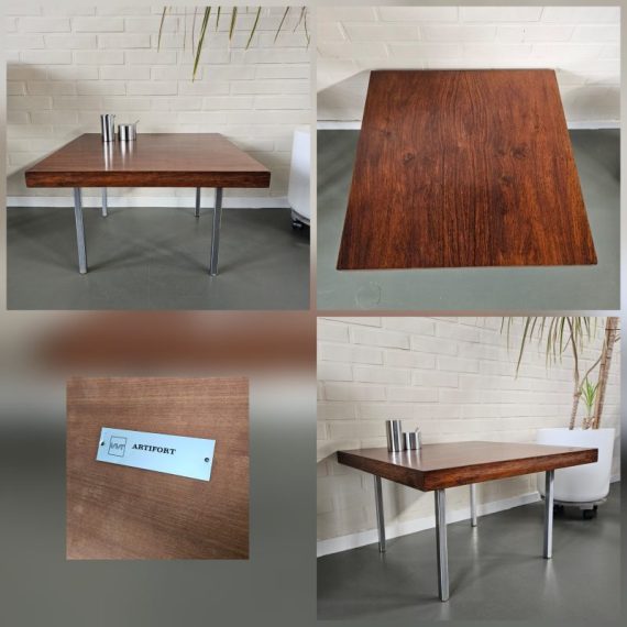 Salontafel / Bijzettafel model 1844 door Kho Liang Ie voor Artifort, jr 60 - Zware kwaliteit en in goede vintage staat - gemerkt - 60x60x36cm - € 325