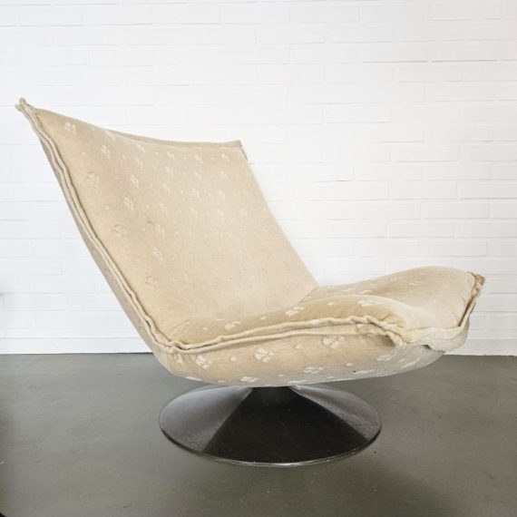 Artifort F980 Draaistoel / Swivel Chair by Geoffrey Harcourt jr 70 - B80xH73xD90xZH30cm - gemerkt en in goede staat, stof en schuim zijn nog goed - zit heerlijk - € 850