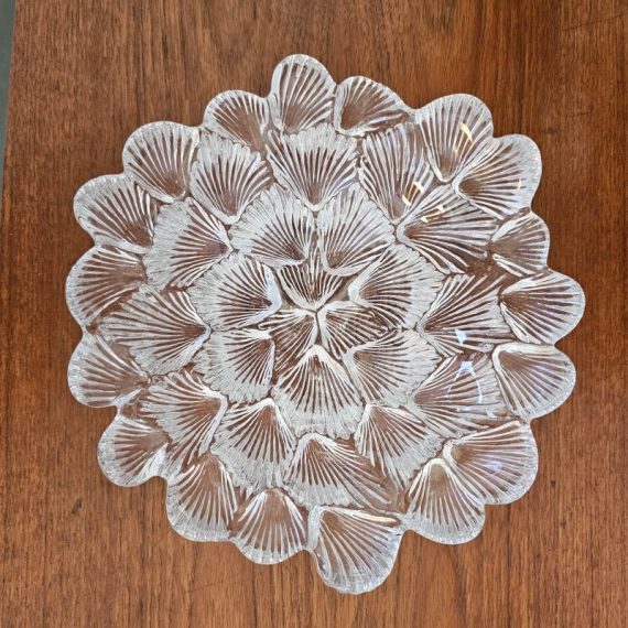Glazen Royal Copenhagen Musling schaal ontworpen door Per Lutken jaren 80, in nieuwstaat - 23x8,5 cm - € 125